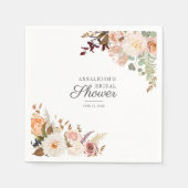 Elegant Bloemschrift Bruiloftspapier Servet (Voorkant)