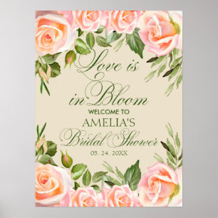 Elegant Bloemstuk Bruidsfeest Welkomstbord Poster