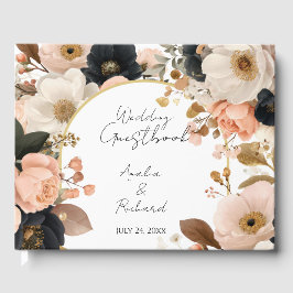 Elegant Bloemstuk Persoonlijk Huwelijksgastenboek Gastenboek