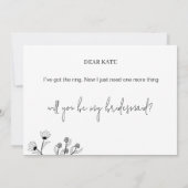 Elegant Bloemstuk "Wil mijn bruidsmeisje zijn" voo Kaart (Achterkant)