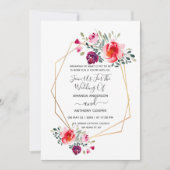 Elegant bloemuitnodiging, rsvp & receptie kaart (Voorkant)