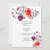 Elegant bloemuitnodiging, rsvp & receptie kaart (Achterkant)