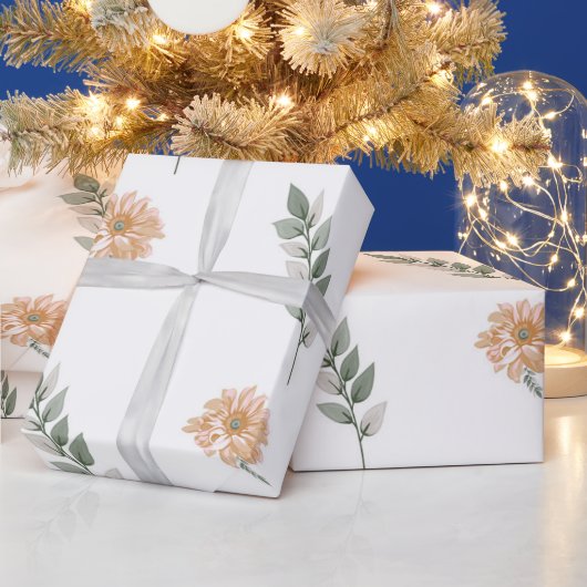 Elegant Bloemverpakkings Papier – Perzik Bloem Wra (Feestdagen)
