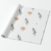 Elegant Bloemverpakkings Papier – Perzik Bloem Wra (Uitgerold)