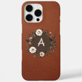 Elegant bloesemmonogram Case-Mate iPhone case (Achterkant)