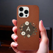 Elegant bloesemmonogram iPhone hoesje