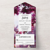 Elegant bloesems floral All in One Wedding Invite All In One Uitnodiging (Binnen)