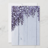 Elegant bloesems paarse rozen hout bloemen bruilof kaart (Achterkant)