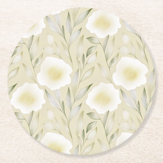 Elegant Bloesems Papier Onderzetter (Voorkant)