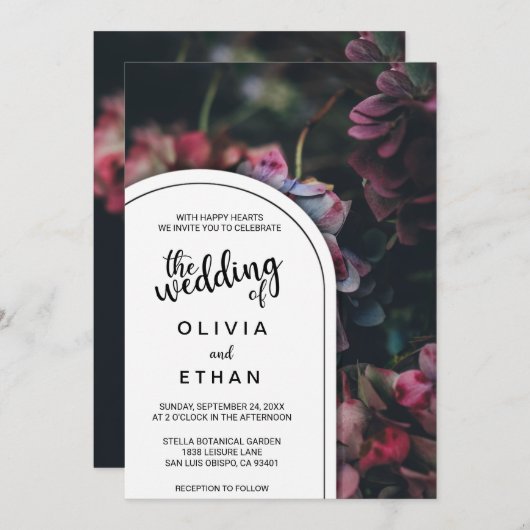 Elegant bloesems roze rozen Weddenschap Kaart (Voorkant / Achterkant)