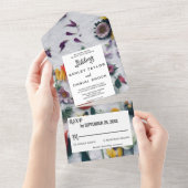 Elegant bloesems rozen floral all in one uitnodiging (Afscheurbaar)