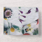 Elegant bloesems rozen floral all in one uitnodiging (Achterkant)