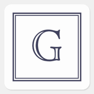 Elegant blokmonogram met rand vierkante Stickers