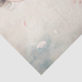 Elegant  blond meisje met roze pioenen tissuepapier (Detail)