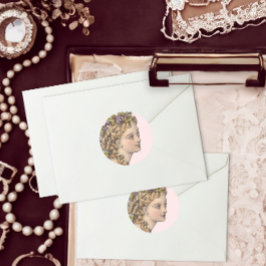 Elegant Blond Victoriaans vrouw  Mode Ronde Sticker