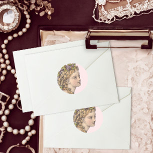 Elegant Blond Victoriaans vrouw  Mode Ronde Sticker