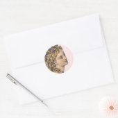 Elegant Blond Victoriaans vrouw Mode Ronde Sticker (Envelop)