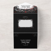 Elegant Blood Splatter Halloween Wedding All In One Uitnodiging (Buitenkant)