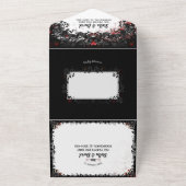 Elegant Blood Splatter Halloween Wedding All In One Uitnodiging (Buitenkant)