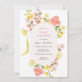 Elegant Bloom Baby shower Uitnodiging (Voorkant)