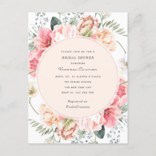 Elegant bloom bloem, tuinbloemen uitnodiging briefkaart