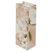 "Elegant Bloom Wine Bag" Wijn Cadeautas (Voorkant Gekanteld)