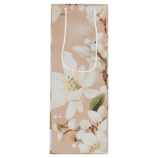 "Elegant Bloom Wine Bag" Wijn Cadeautas (Voorkant)