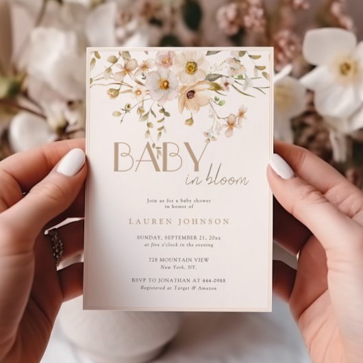 Elegant Blooming Bloemenmeisje Baby shower Kaart