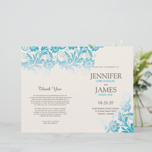 Elegant Blooming Elegance Wedding Programs (Staand voorkant)