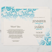 Elegant Blooming Elegance Wedding Programs (Voorkant / Achterkant)
