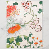 Elegant Blooming Floral monogrammed Stationery Briefhoofd (Achterkant)