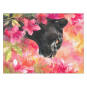 Elegant Blooming Floral Wild Black Panther Tafelkleed (Voorkant (Horizontaal))
