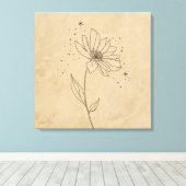 Elegant Blooming Flower Art Print | Minimalist  (Insitu (Houten vloer))