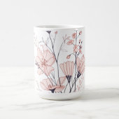 Elegant Blooming Flower Illustration Koffiemok (Center)