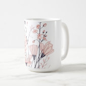 Elegant Blooming Flower Illustration Koffiemok (Voorkant rechts)