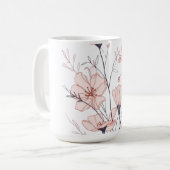 Elegant Blooming Flower Illustration Koffiemok (Voorkant links)