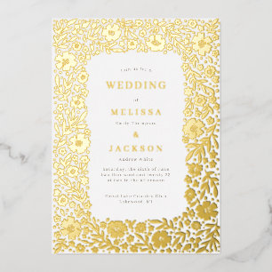 Elegant blooming lijst bruiloft folie voor folie uitnodiging
