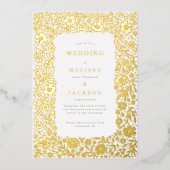 Elegant blooming lijst bruiloft folie voor folie uitnodiging (Voorkant)