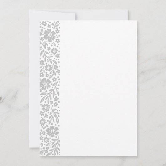 Elegant blooming lijst bruiloft uitnodiging Rood R (Achterkant)