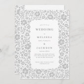 Elegant blooming lijst bruiloft uitnodigt mist kaart (Voorkant / Achterkant)