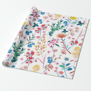 Elegant Blooming tuinbloem in kleine hand zuigen Cadeaupapier