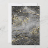 Elegant Blooms - Black Flower Border Wedding Kaart (Achterkant)