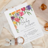 Elegant Blooms Bright Tulpen Baby shower Kaart