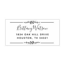 Elegant Blooms Floral Adres Zelfinktende Stempel