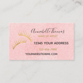 Elegant bloos Roze Gouden Wimpers Visitekaartje