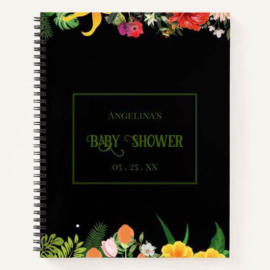 Elegant Blossom Baby shower Geschenklijst Notitieb Notitieboek (Voorkant)