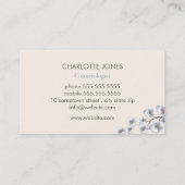 Elegant Blossom Blue Chic Beauty Visitekaartje (Achterkant)