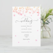 Elegant Blossom Floral Photo Wedding Kaart (Staand voorkant)