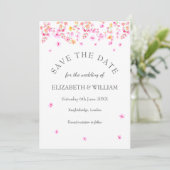 Elegant Blossom Floral Wedding Save the Date Kaart (Staand voorkant)