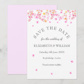Elegant Blossom Floral Wedding Save the Date Kaart (Voorkant / Achterkant)